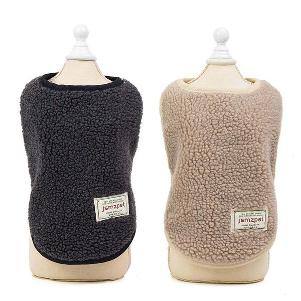 

dog apparel autumn and winter pet clothes lambskin vest teddy cat warm cotton coat can be worn on both sides