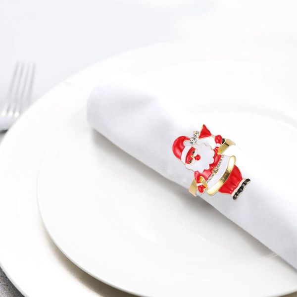 

napkin rings 6 pcs christmas exquisite buckles decors for table (assorted color)