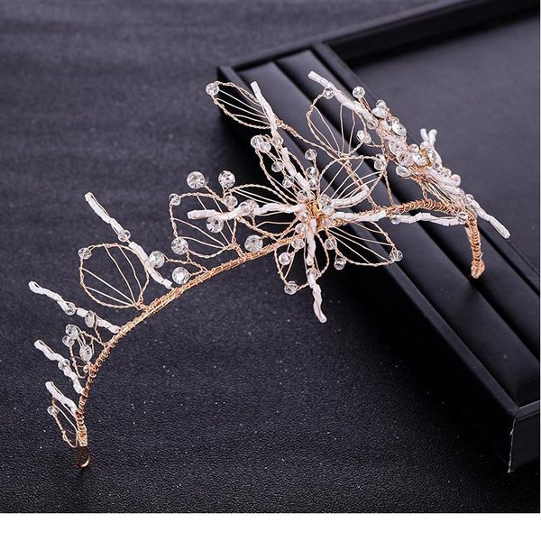 

handmade floral wedding headdress gold headband crystal headband leaf crown bridal hair accessories wedding hair acc qylmlr, Silver