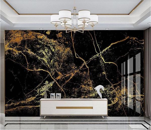

wallpapers black gold marble wallpaper cloth paper wall decor painting large po contact hd printed abstract murals