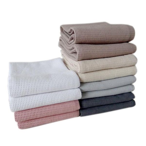 

table napkin 6pcs/lot cotton home household dining napkins kitchen waffle pattern washcloth towel el dish cleaning towels