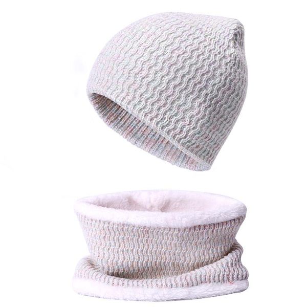 

hats, scarves & gloves sets women winter thick beanieshat scarf set with lining warm hat and female soft bonnet femme skullies cap ladies, Blue;gray