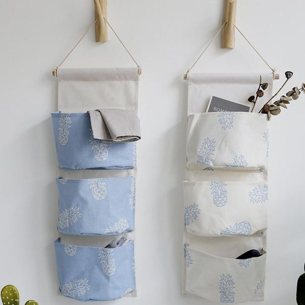

storage bags nordic style wall hanging bag 3 pockets makeup cosmetic sundries organiser pouch wardrobe closet organizer container