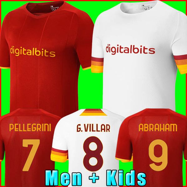 

jerseys abraham zaniolo pastore rome totti kluivert kolarov 21 22 soccer football shirt roma 2021 2022 men + kids kit uniforms maillot as, Black;yellow