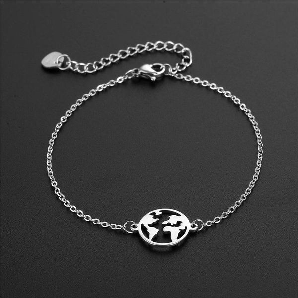 

link, chain fashion european and american stainless steel creative bracelet, Black