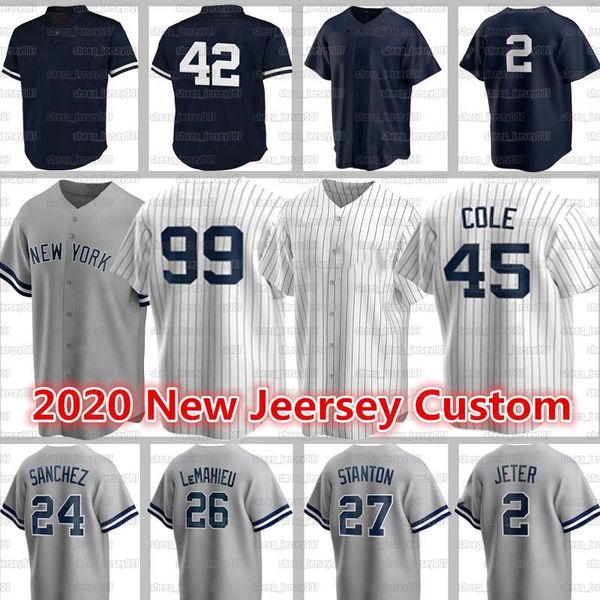 

custom 99 aaron judge jerseys 45 gerrit cole new baseball 2 derek jeter 3 babe ruth 24 gary sanchez paxton 23 mattingly rivera york jerseys, Blue;black