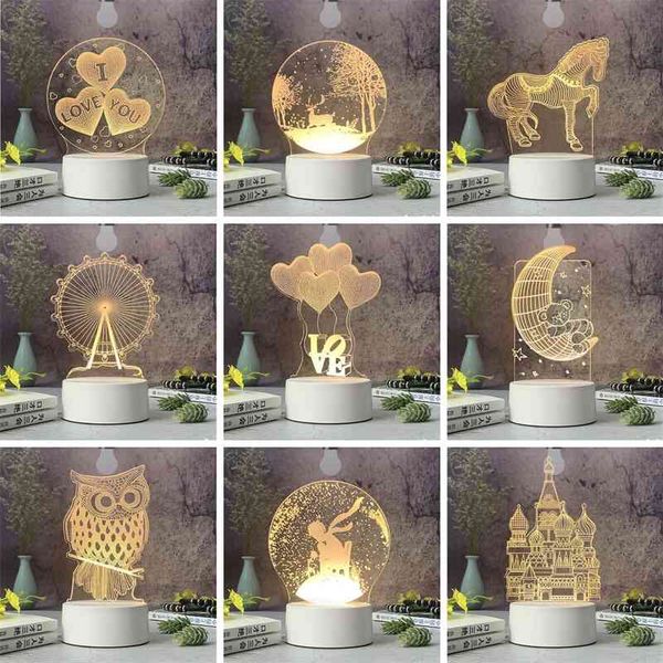

creative new strange 3d night usb bedroom bedside atmosphere led lamp gift