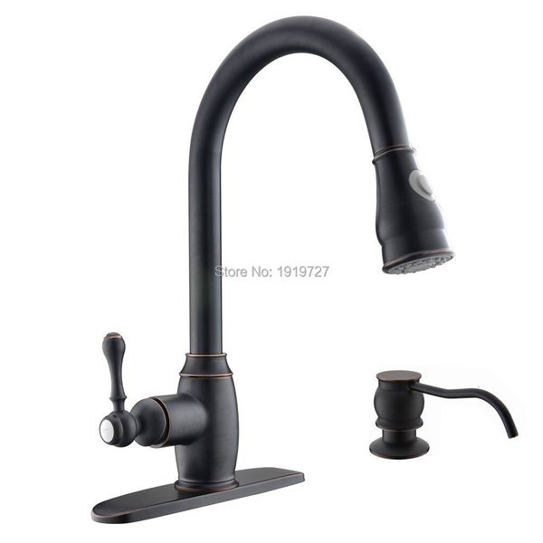 

kitchen faucets luxury classic oil rubbed bronze one handle high arc pulldown spout sink faucet orb pull out spray with soap dispe