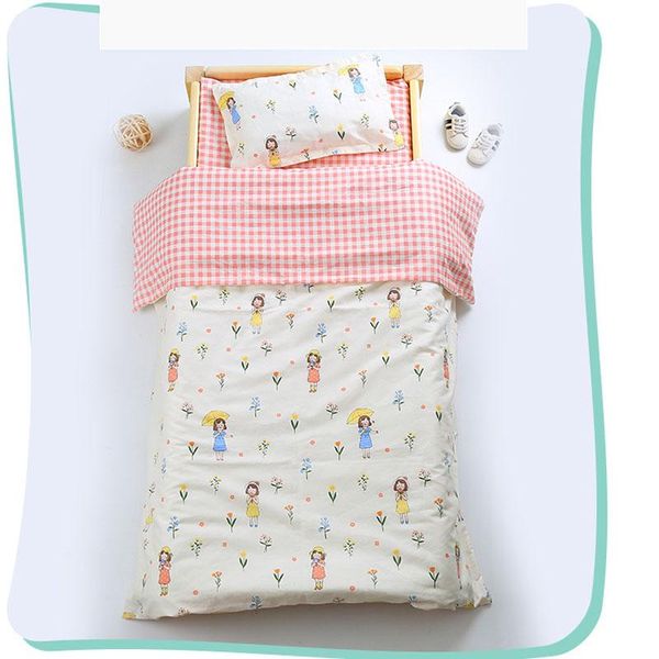 

bedding sets cartoon cotton baby kindergarten student bed sheet quilt cover pillow 3-piece set can be custom size