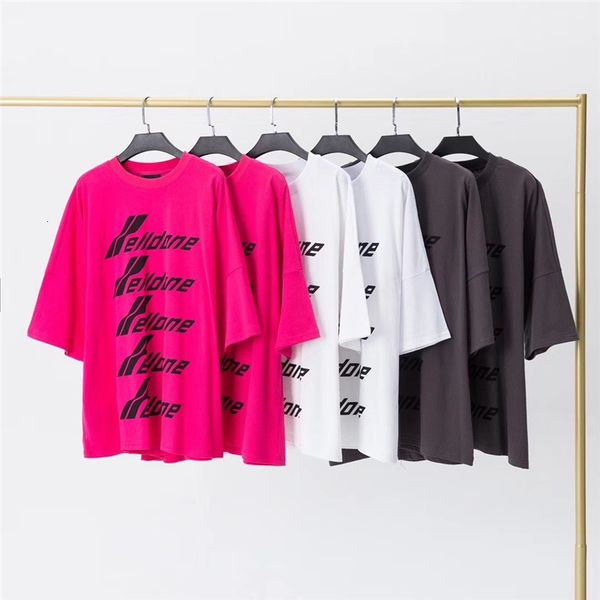 

2021 new estilo de vero camiseta masculina mulher melhor-qualidade string impresso moda casual welldone t m211, Black