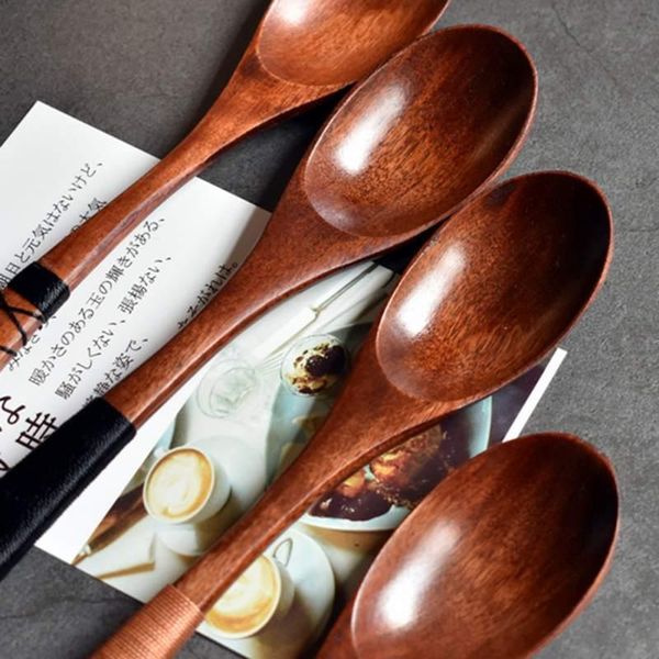 

spoons vintage style soup spoon delicate wooden tableware natural large rice