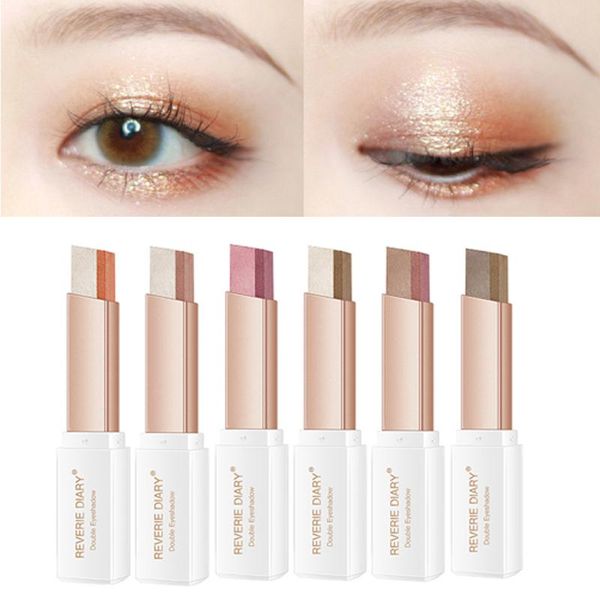 

eye shadow professional 2 in 1 double color gradient velvet stick makeup waterproof lasting shimmer metallic eyeshadow
