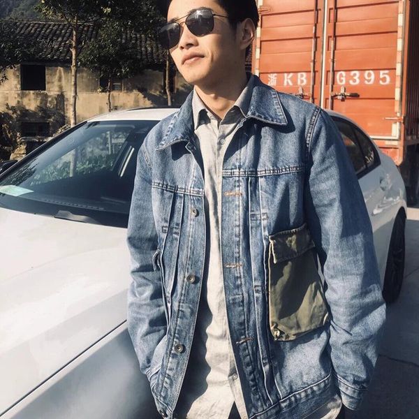 

men's jackets spring autumn mens denim jacket coat m-4xl hip hop wind casual cotton plus size men hole clothes, Black;brown