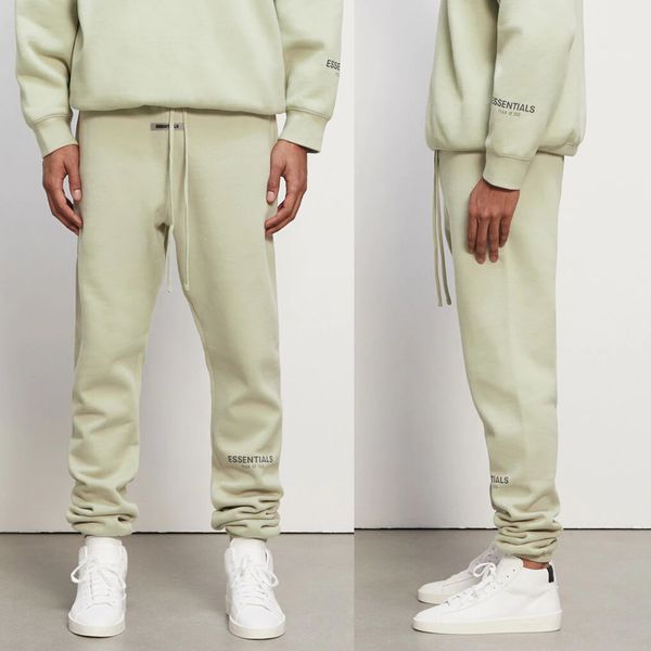 

new matcha green color autumn winter usa fear of god essentials 3m reflective trousers casual fog sweatpants men women jogger pants, Black