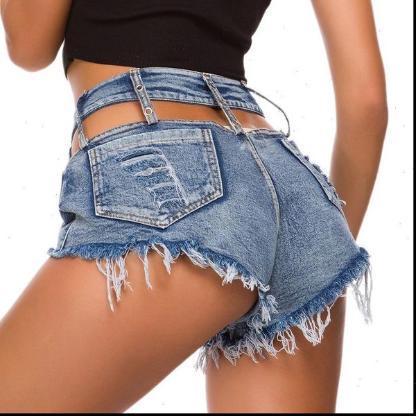 

women push up micro short jeans femme mini shorts hollow night club denim shorts female high waist 2021 summer thong jeans, White;black