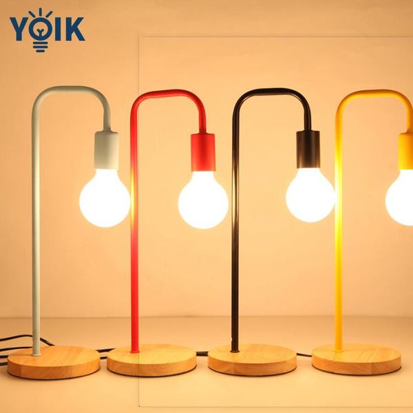 

led wooden table lamp modern bedroom bedside desk study small night light eye protection light decoration for home work