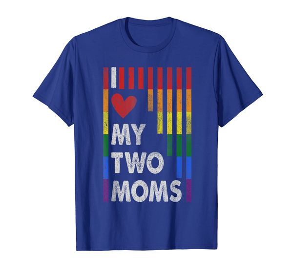 

i love my two moms lesbian tshirt lgbt pride gifts for kids, White;black