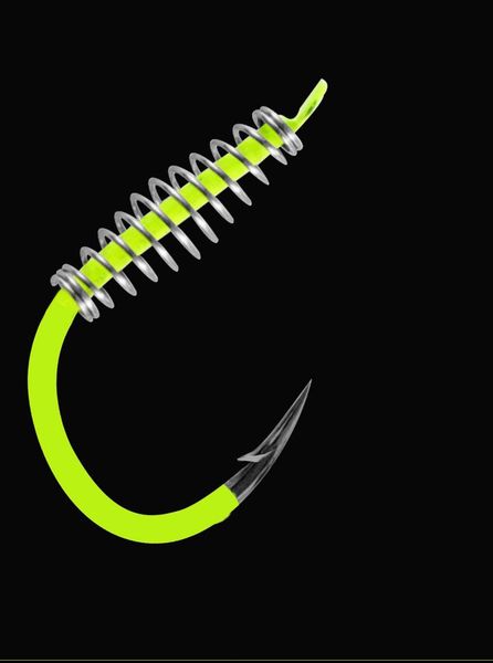 

fishing soft worm hooks fluorescent light wide super lock fishhooks with spring high-quality 30pcs in a box