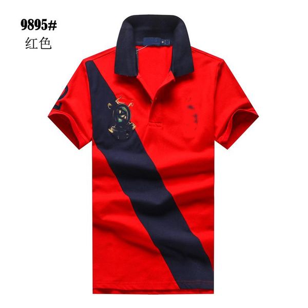 

men's polos mens clothing summer outdoor men horse short sleeve t-shirt fashion embroidery customized with own logo shirt, White;black