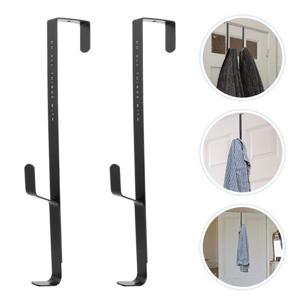 

hooks & rails 6pcs removable iron hangers clothes storage premium door
