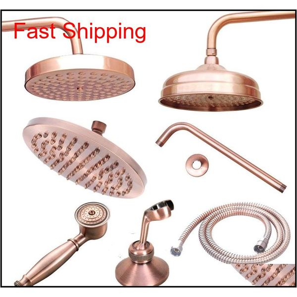 

antique red copper 8inch round rainfall arm water saving hand held head spray 1. qylhht dh_seller2010