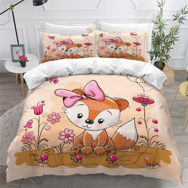 

bedding sets cartoon set single twin full  king size firefox bed aldult kid bedroom duvetcover 3d print 012