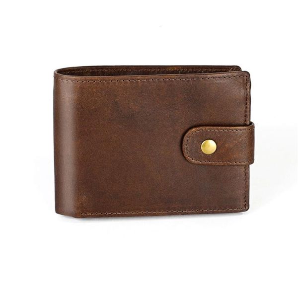 

wallets business purse holder men vintage hasp genuine leather card wallet male crazy horse skin short, Red;black