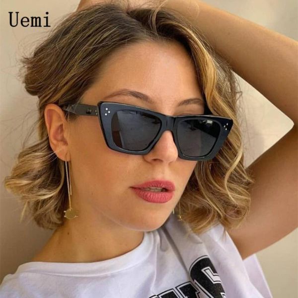 

sunglasses 2021 retro cat eye for women men square luxury designer vintage sun glasses oversized frame uv400 wholesale, White;black