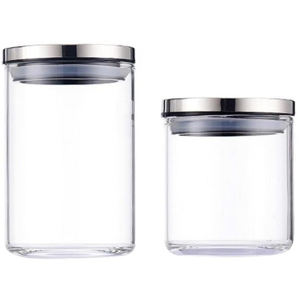 

sealed kitchen storage glass with lid heat-resistant household glass jars