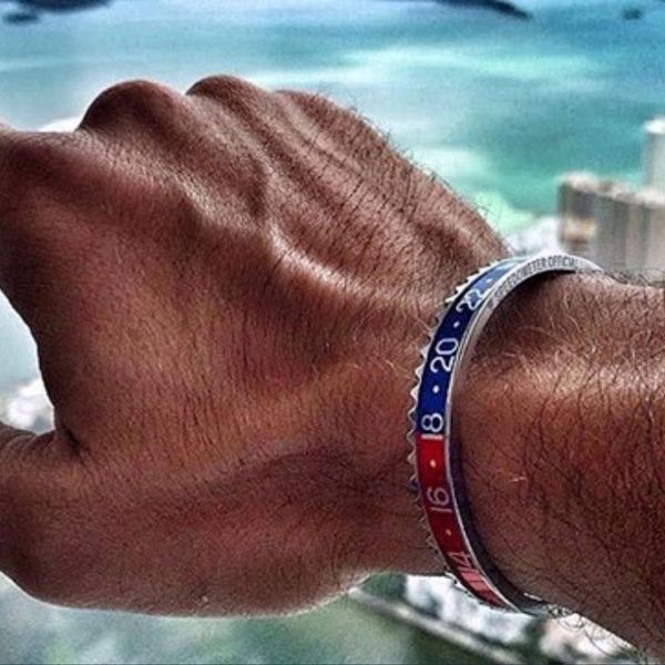 

bangle 2021 gold roman numeral stainless steel bracelet banglefor men gothic jewelry punk accessories gift for boyfriend, Black