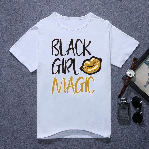 

fashion black girl magic female t-shirt kawaii queen friend t-shirt viper black plain shirt gothic female harajuku t-shirt, White