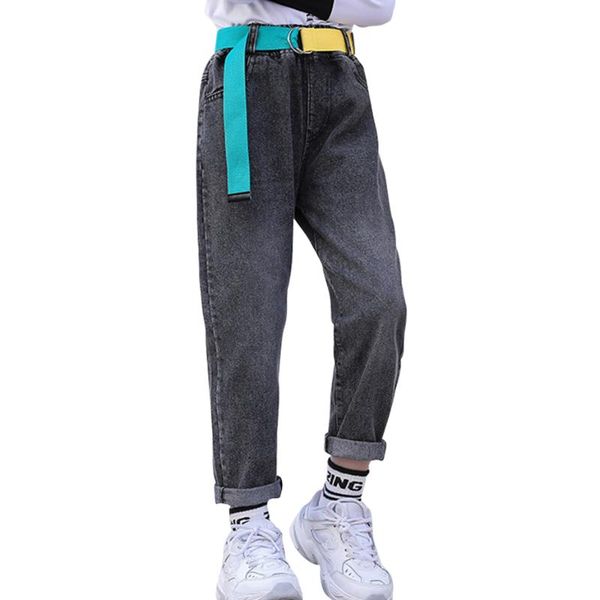 

girls jeans sashes jeans for girls casual style for kids spring autumn children's clothing 6 8 10 12 14, Blue