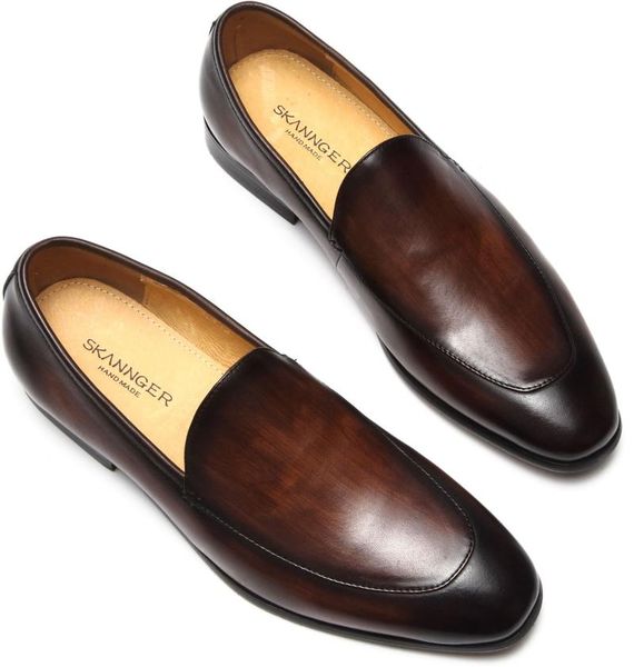 

dress shoes italian for men formal business suit brand bullock genuine leather black slipon wedding mens