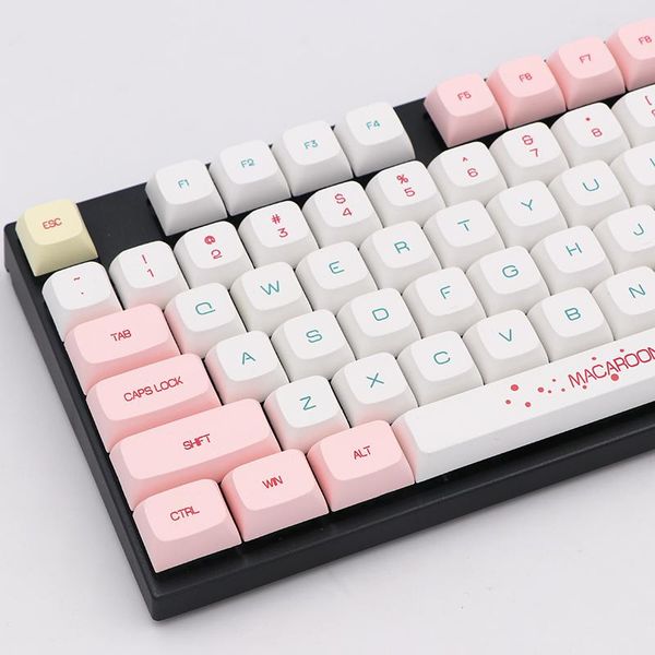 

keyboards keypro macaron ethermal dye sublimation fonts pbt keycap for wired usb mechanical keyboard 146 keycaps