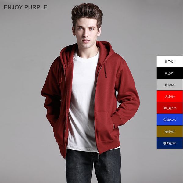 

new autumn winter drs solid color short couple zipper sweater fce hooded cardigan with hoodie thickened large size trendy men's wear, Black