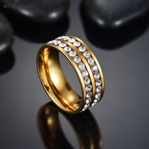 

wedding rings classic women ring simple finger with middle paved cz stones understated delicate female engagement jewelry, Slivery;golden