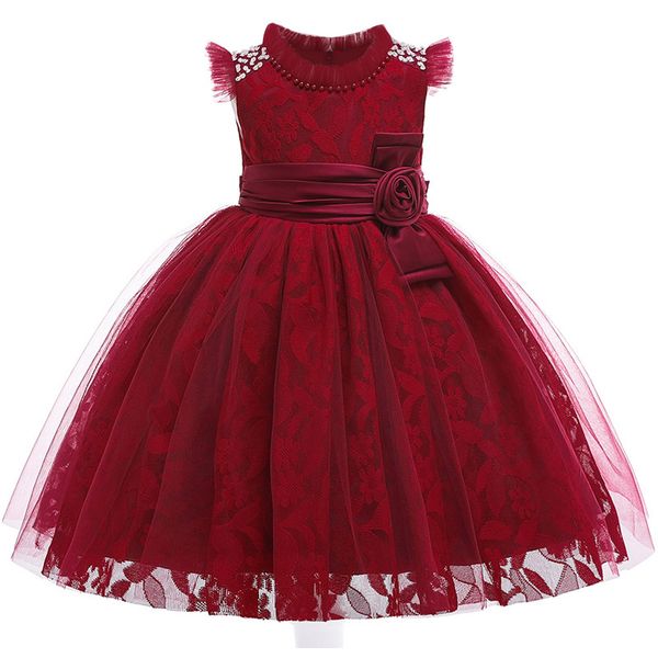 

Girls Wedding Party High-end Silk Satin Party Dresses Soft Tulle First Communion Dress Girls Pageant Dress Kids Prom Dress