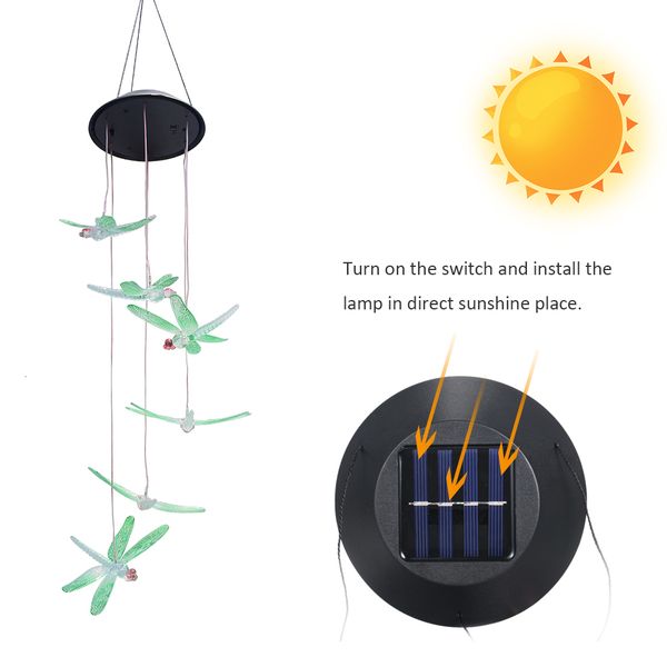 

2021 new impermeable rgb led light energy lights solar air wind chime for children party decoration in nighthouse gardens of the hntb
