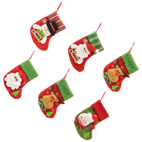 

christmas decorations 1 set 6 pcs tree stockings socks gift bags