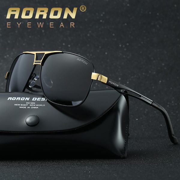 

sunglasses aoron polarized mens sun glasses aluminum frame uv400 luxury design male anti-reflective, White;black