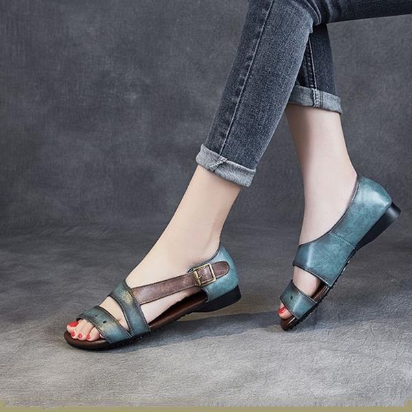 

sandals birkuir original women soft genuine leather flat gladiator ladies beach slippers summer 2021 buckle, Black