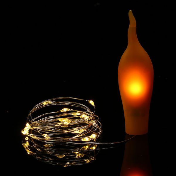 

2021 new white 2 metros 23 led string lights lamp wine bottle ip65 mc for water proof house wedding party jan9
