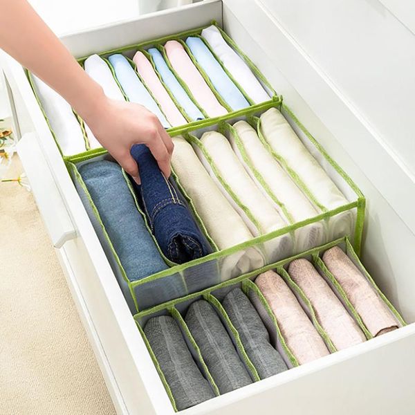 

clothing & wardrobe storage 3pcs foldable jeans t-shirt leggings underwear box closet clothes dividers nylon compartments drawer organizers