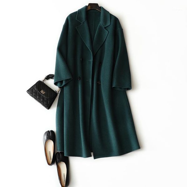 

women's wool & blends 2021 lkx woman parkas coat plaid teddy coats, Black