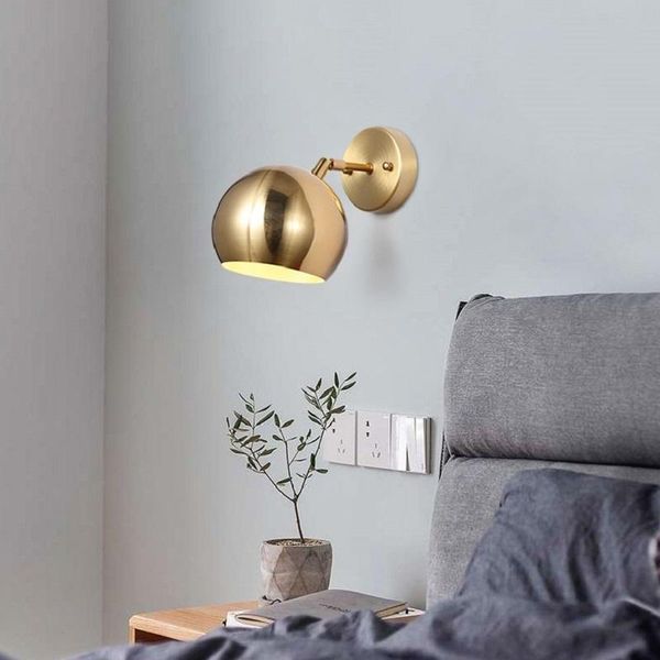 

wall lamp modern simple creative copper light bedroom bedside decoration nordic design living room corridor el lamps