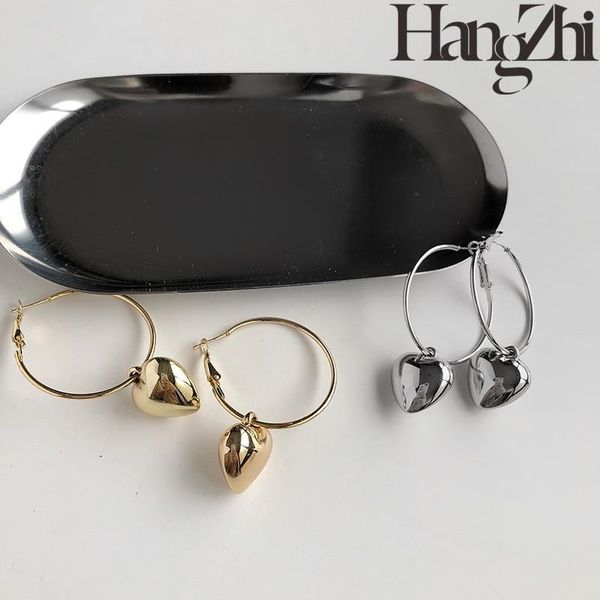 

dangle & chandelier hangzhi 2021 european and american three-dimensional glossy love earrings with temperament personality, Silver