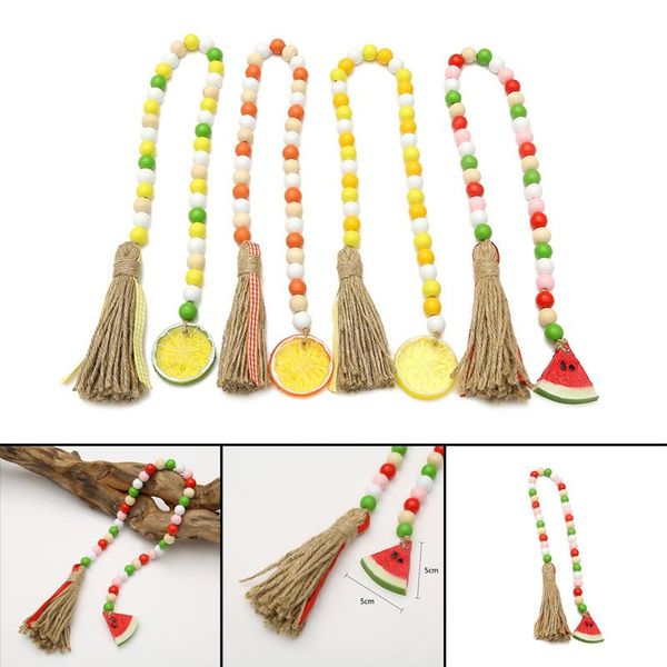 

decorative objects & figurines summer lemon bead tassel string fruit wall hanging festival tiered tray ornament for home office decoration e