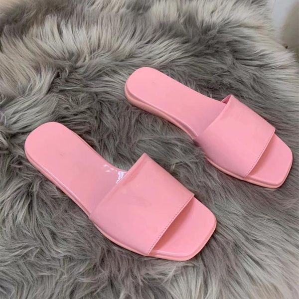 

slippers women design charm soild color open-toe set foot 2021 vacation beach flat sandals casual flip flops ladies slides, Black