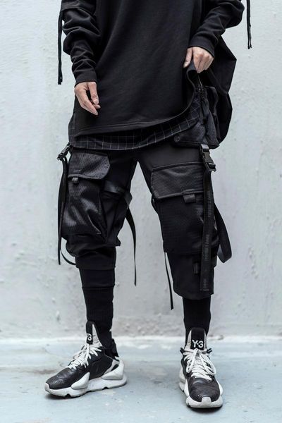 

men's pants cargo men black japanese streetwear jogger
