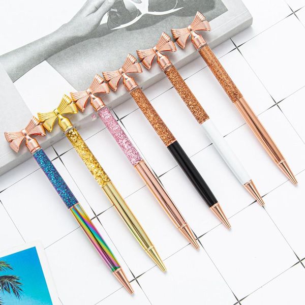 

ballpoint pens fashion creative design crystal gradient ball gold gravel office stationery gifts for friends learn supplies, Blue;orange